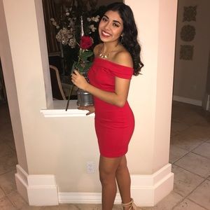 Cute red evening dress